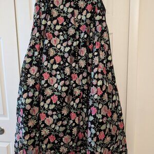 Brand new with tags black floral embroidered lehenga with blouse and dupatta